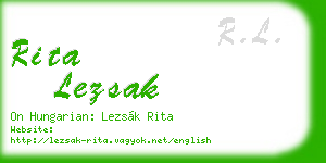 rita lezsak business card